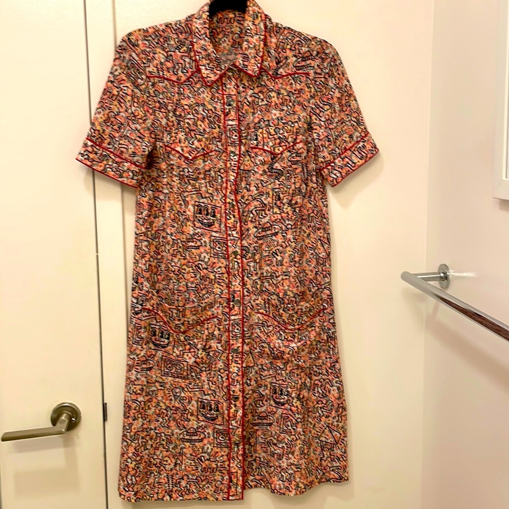 Keith Haring Printed Silk Dress